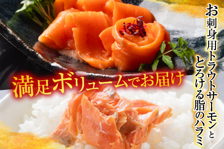 お刺身トラウトサーモン1kg＆とろサーモンハラミセット1.5kg B-09007