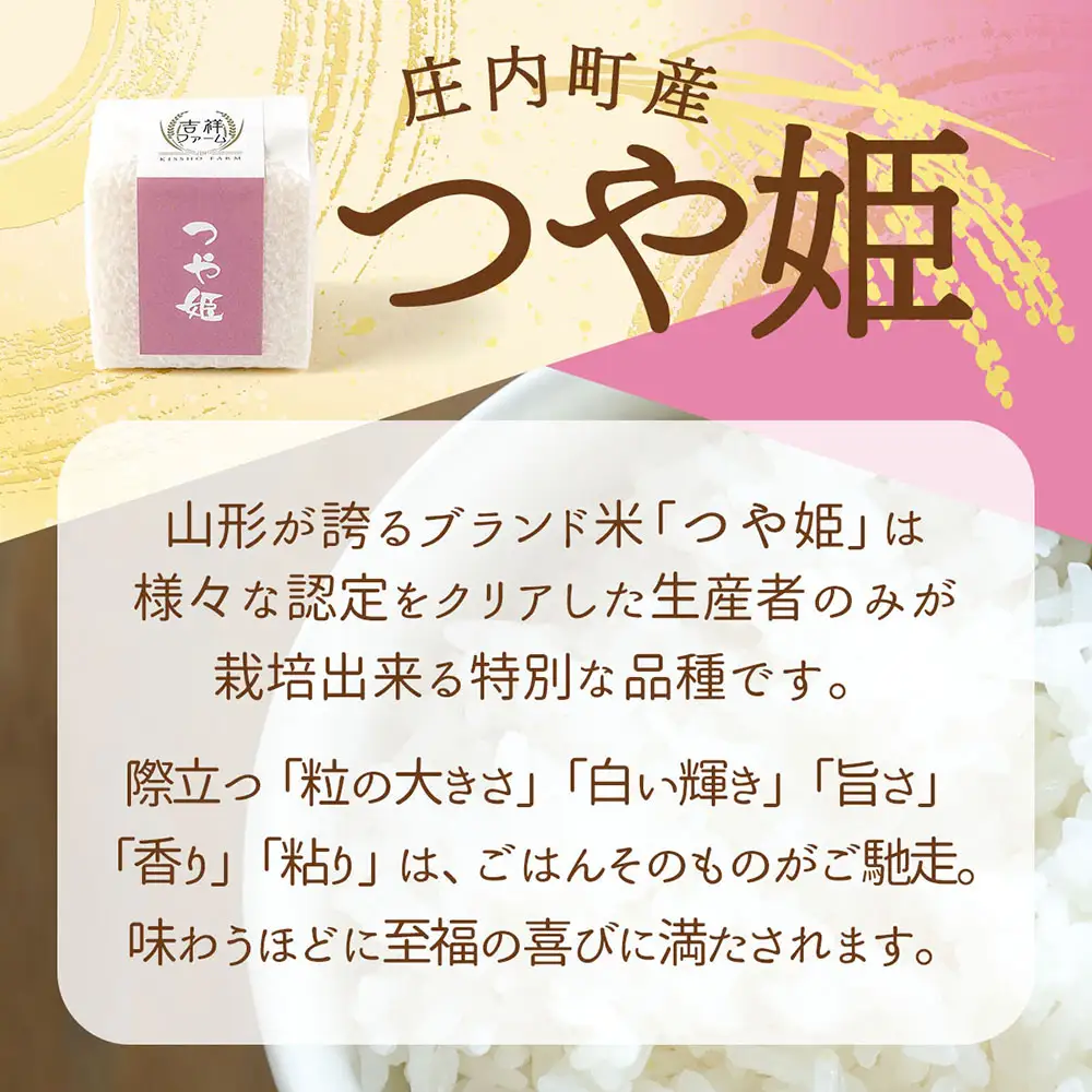 吉祥ファーム 2合キューブ×1個 つや姫 300g 無洗米 令和7年産 2025年産 ブランド米 優秀金賞受賞農家 ブランド米 コシヒカリの原点、亀の尾発祥の地 庄内