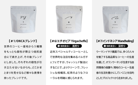 コーヒー 豆 3種類 飲み比べセット 各100g×3袋 ONCACOFFEE JINS | コーヒー