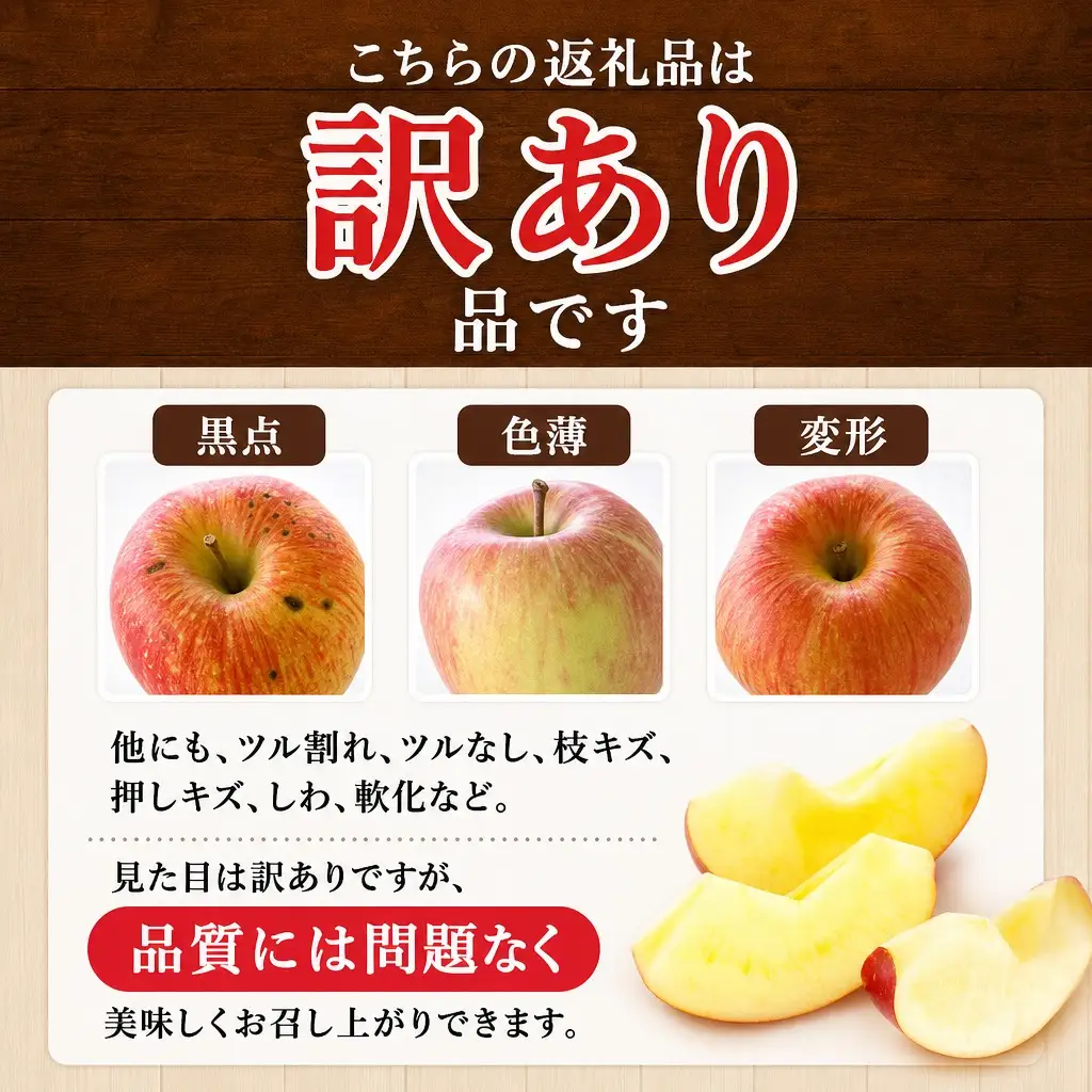 【先行予約】※訳あり※ りんご　サンふじ　約10kg　＜2027年1月上旬～2月上旬発送予定＞　リンゴ｜長野県産｜果物｜くだもの