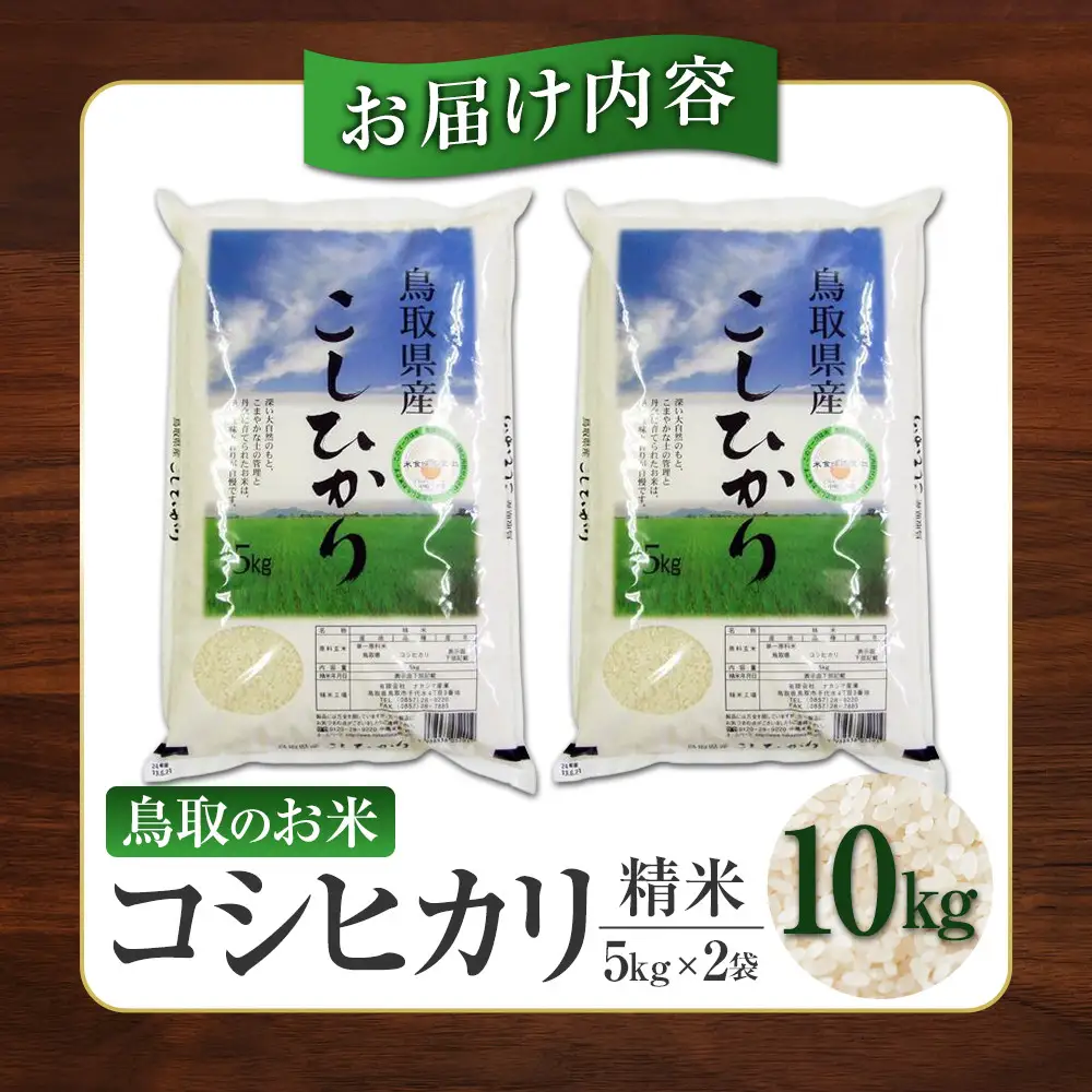 鳥取のお米 コシヒカリ 5kg×2 精米 コシヒカリ