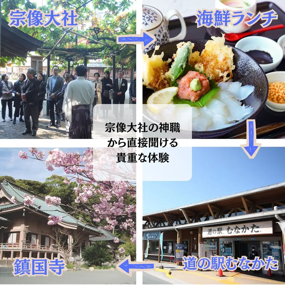 神職が語る宗像大社の真髄 ～世界遺産・宗像大社めぐり＆神職ガイド付き日帰り旅(1～3名同額プラン)～【観光創造DMOむなかた】_HA1868 宗像大社 世界遺産 神職 ガイド付き 日帰り旅 日帰り 旅 福岡県宗像市 宗像市 福岡 宗像