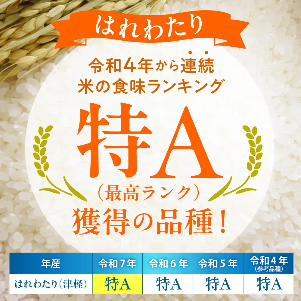 【定期便3ヶ月】 無洗米 10㎏ × 3回 青森県産 はれわたり 無洗米 定期便