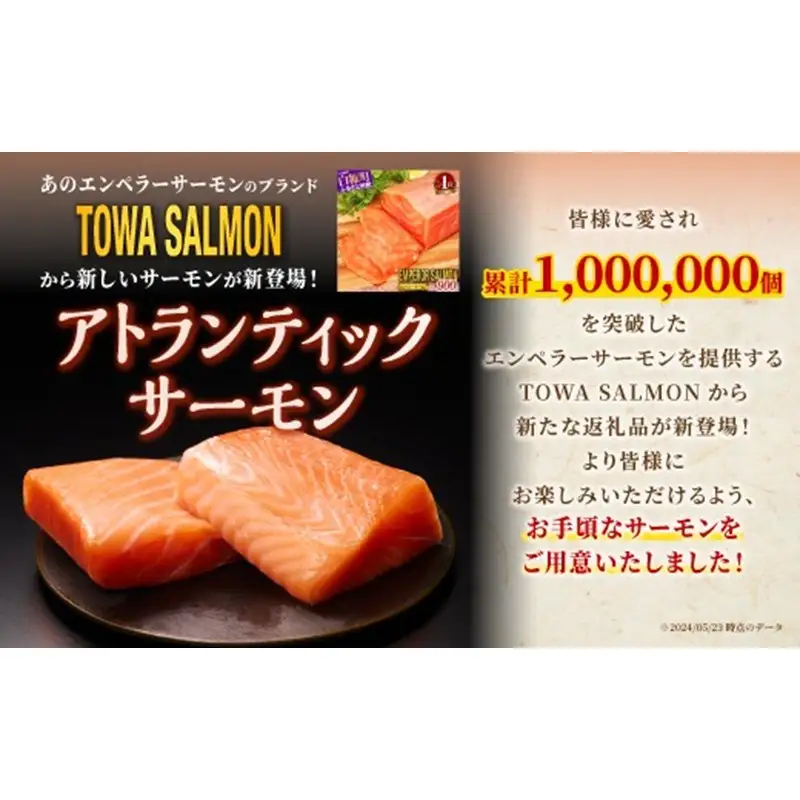 高評価★4.76【総合1位獲得の選べる サーモン 定期便 年2回お届け】 アトランティックサーモン 800g_T024-1213