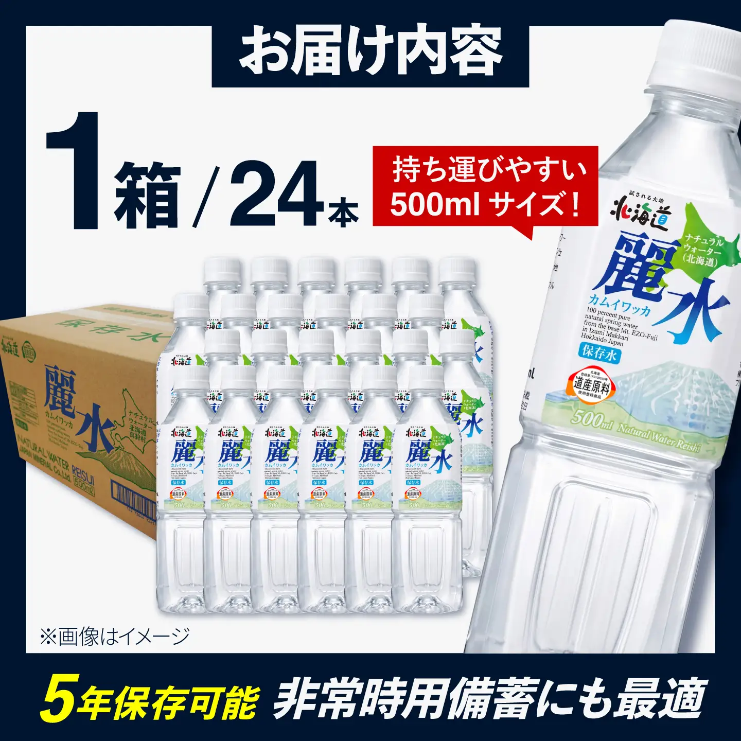 【ふるなびWEEK対象】 ≪5年≫ 保存水 500ml×24本 [BPAI001] 保存水