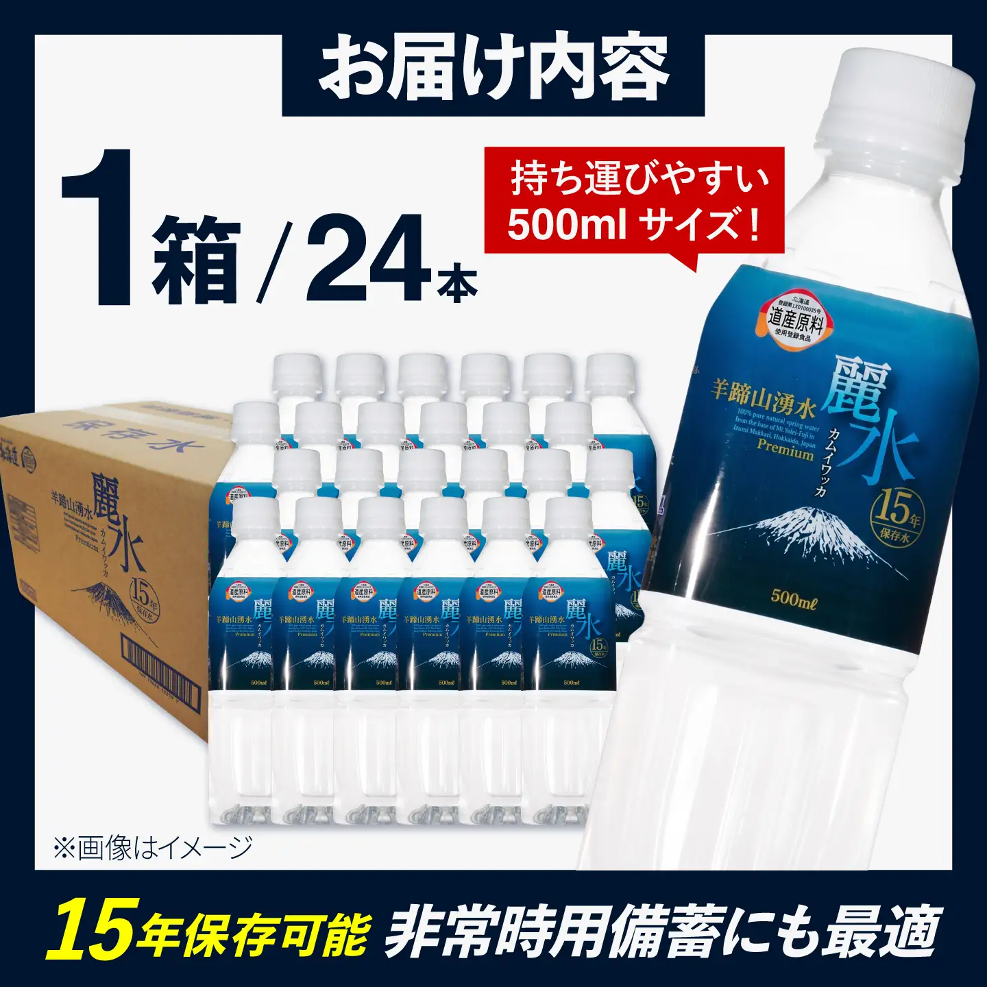 ≪15年≫ 保存水 500ml×24本 [BPAI003]  水