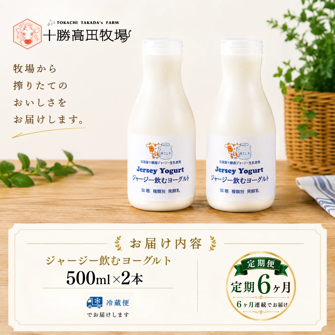 【定期6ヶ月】ジャージー飲むヨーグルト 500ml ×2 SKM024