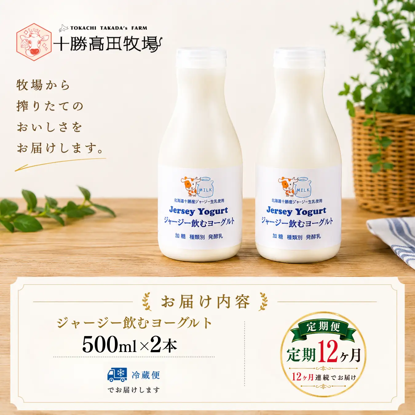 【定期12ヶ月】ジャージー飲むヨーグルト 500ml ×2 SKM025
