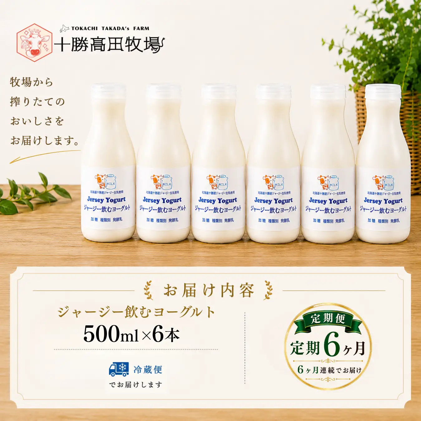 【定期6ヶ月】ジャージー飲むヨーグルト 500ml ×6 SKM032