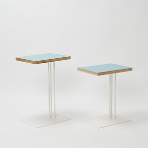 Rectangle side table （レクタングルサイドテーブル） ワークデスク H500 ホワイト_アクアヴェール  EB8-0638