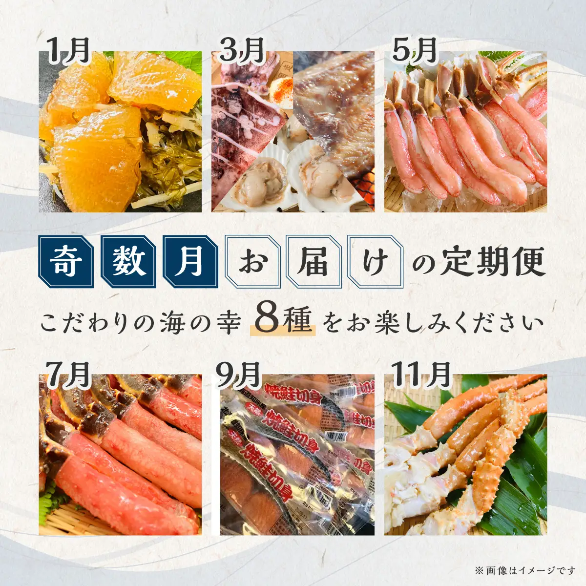 【発送月固定定期便】オホーツク海鮮グルメ定期便 奇数月にお届け全6回 ABAO127