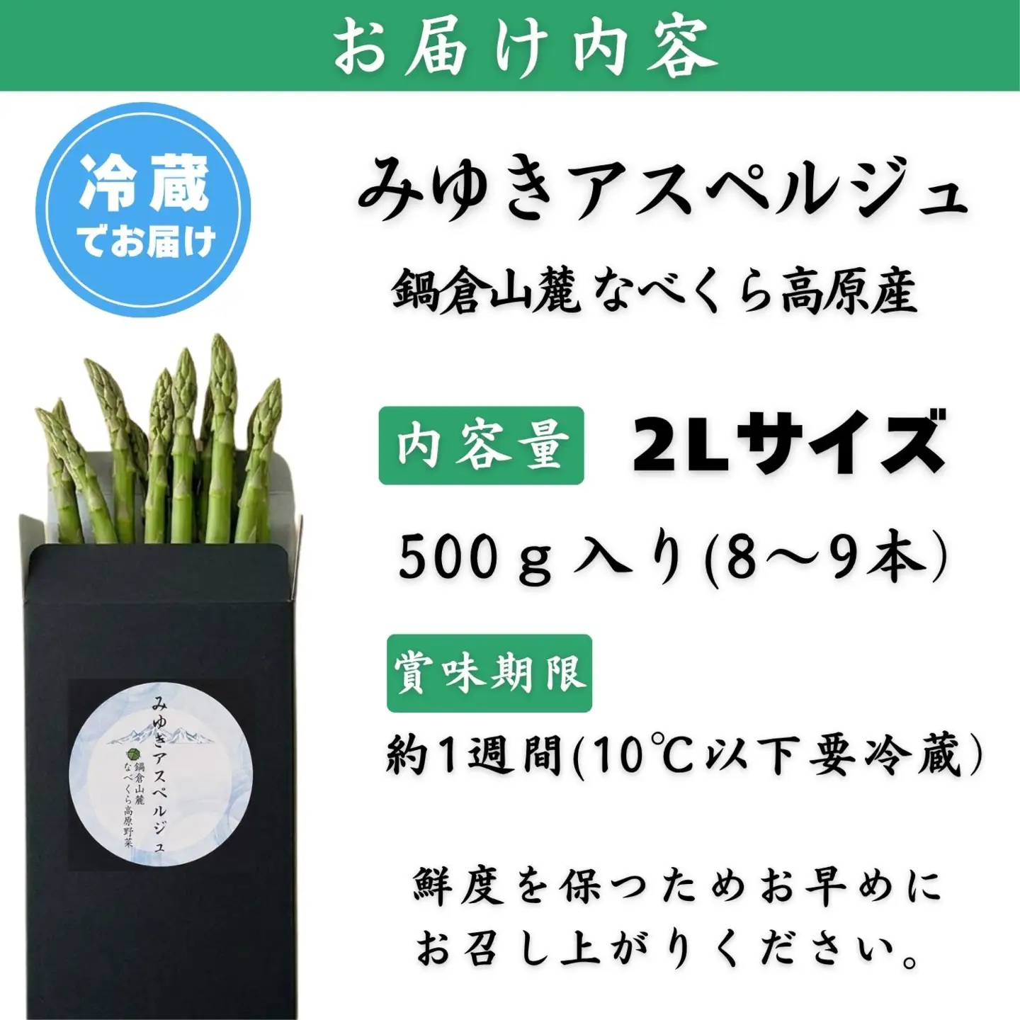 【令和9年産先行予約】アスパラガス みゆきアスペルジュ 2Lサイズ 500g入り(8〜9本)《出荷時期：2027年5月中旬頃〜》株式会社ForestDoor  (Ce-003)