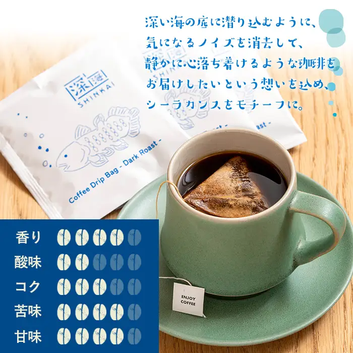ドリップバッグ コーヒー 飲み比べ セット (計8個・深煎り10g×4 / 浅煎り10g×4)【しんしろ珈琲】A1080