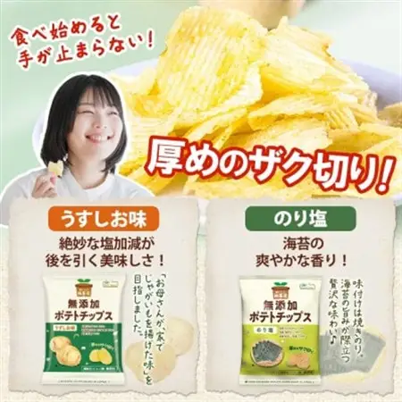 純国産 ポテトチップス うすしお味 のり塩 各12袋【1721192】