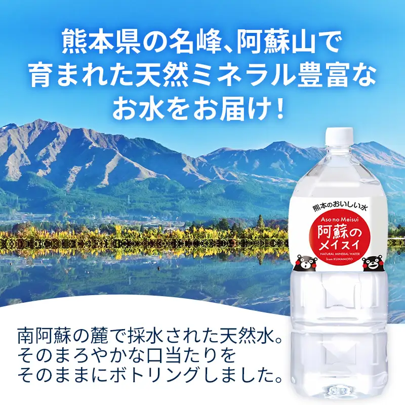 熊本のおいしいお水 阿蘇のメイスイ 2L×12本（2ケース）（共通返礼品・御船町） - 飲料水 ミネラルウォーター 軟水 防災 備蓄 ローリングストック【価格改定】