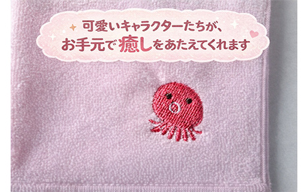 キャラクター刺繍入りハンカチ5枚セット アンループ 三陸山田 山田町 山田湾 手作り ハンドメイド 手芸 工芸品 刺繍小物 伝統 キャラクター 可愛い ゆるキャラ ヤマダちゃん たけちゃん 海の生き物 贈答用 YD-1075