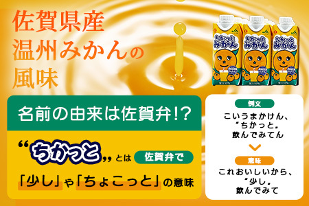 工場直送！佐賀県産温州みかん使用 《ちかっとみかん》 330ml×12 計3960ml みかん フルーツ 果物 飲料 佐賀県産 オレンジ ミカン 温州みかん 柑橘 国産 人気 おやつ 朝食 送料無料 佐賀県 鹿島市 B-908