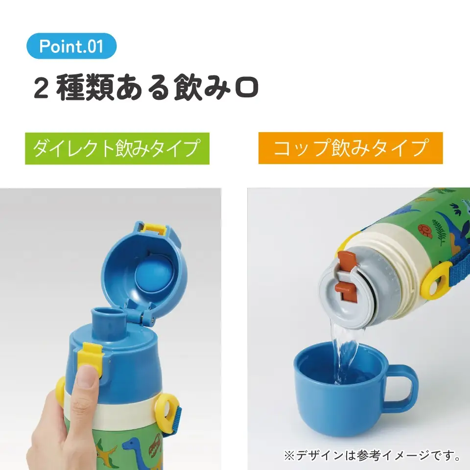 2通りで使用できる ステンレスボトル SKDC3 ディノサウルス 恐竜 ダイナソー 奈良県奈良市 skt014 スケーター 724886