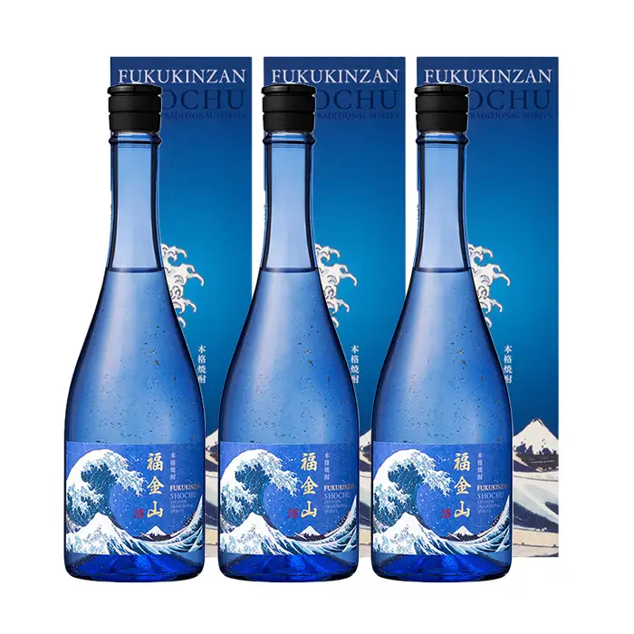 芋焼酎 「福金山（ふくきんざん）」 金箔入り 本格芋焼酎 720ml×3本セット 鹿児島  化粧箱入りで 贈答 ギフト にも おすすめ♪ 濵田酒造 【00-027-08】