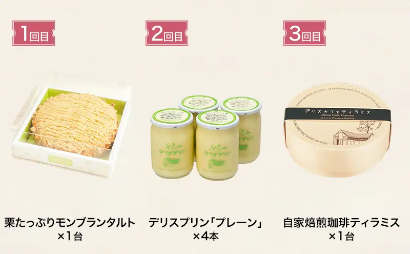 ◆3ヵ月定期便◆菓子工房フラノデリス 殿堂入りスイーツ定期便[A]( お菓子 スイーツ デザート お祝い おやつ 贈り物 ギフト 甘い 手作り 北海道 道産 富良野 ふらの )