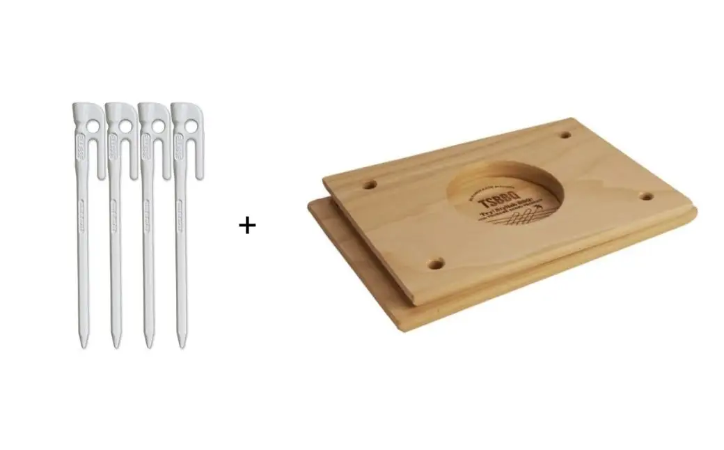 TSBBQドリッパースタンド+エリッゼステーク18cm白×4本セット【013S155】