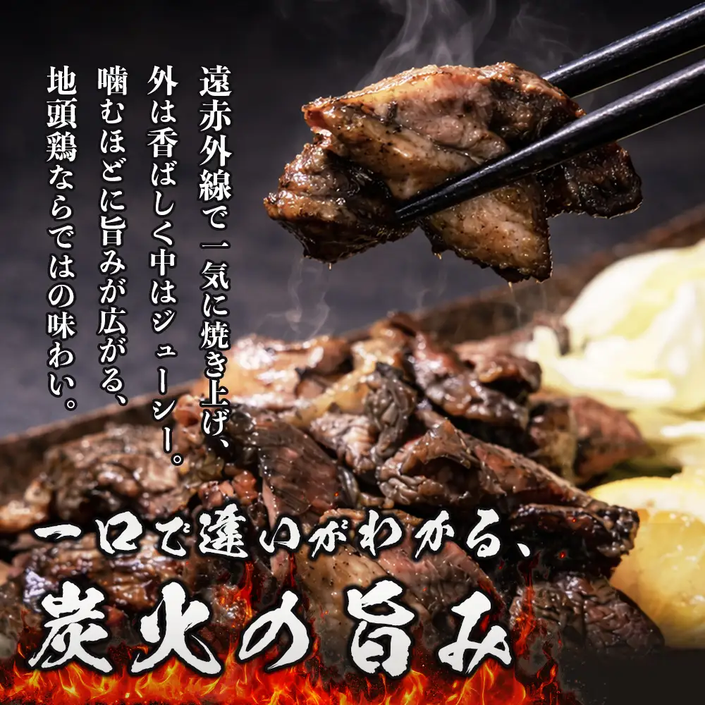 みやざき地頭鶏 炭火焼3P・たたき2P セット タレ付き 冷凍｜鶏肉 地鶏 炭火焼 鶏たたき 備長炭 焼き鳥 晩酌 おかず 惣菜 ムネ肉 モモ肉 郷土料理 じとっこ 興洋開発株式会社 宮崎県 諸塚村 KY-03