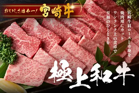 宮崎牛 赤身・霜降り 焼肉セット約500g×2P 計1kg［ウデまたはモモをお届け］焼肉 冷凍｜国産 牛肉 4等級以上 黒毛和牛 肉 お肉 ブランド牛 高級 株式会社ミヤチク 宮崎県 諸塚村 MY-10