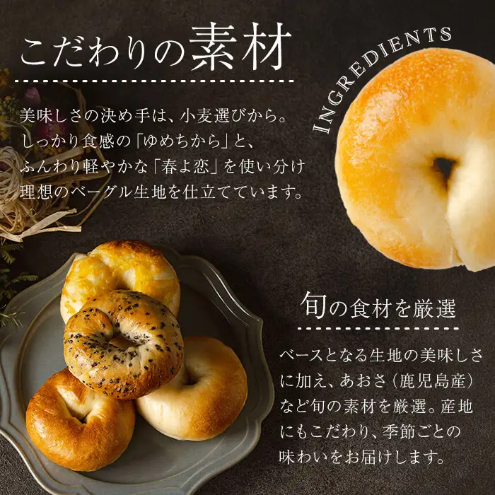a1098 おまかせベーグルセット(計9個)【bagel cafe sonnet】姶良市 パン ベーグル 冷凍パン 詰め合わせ 個包装 冷凍