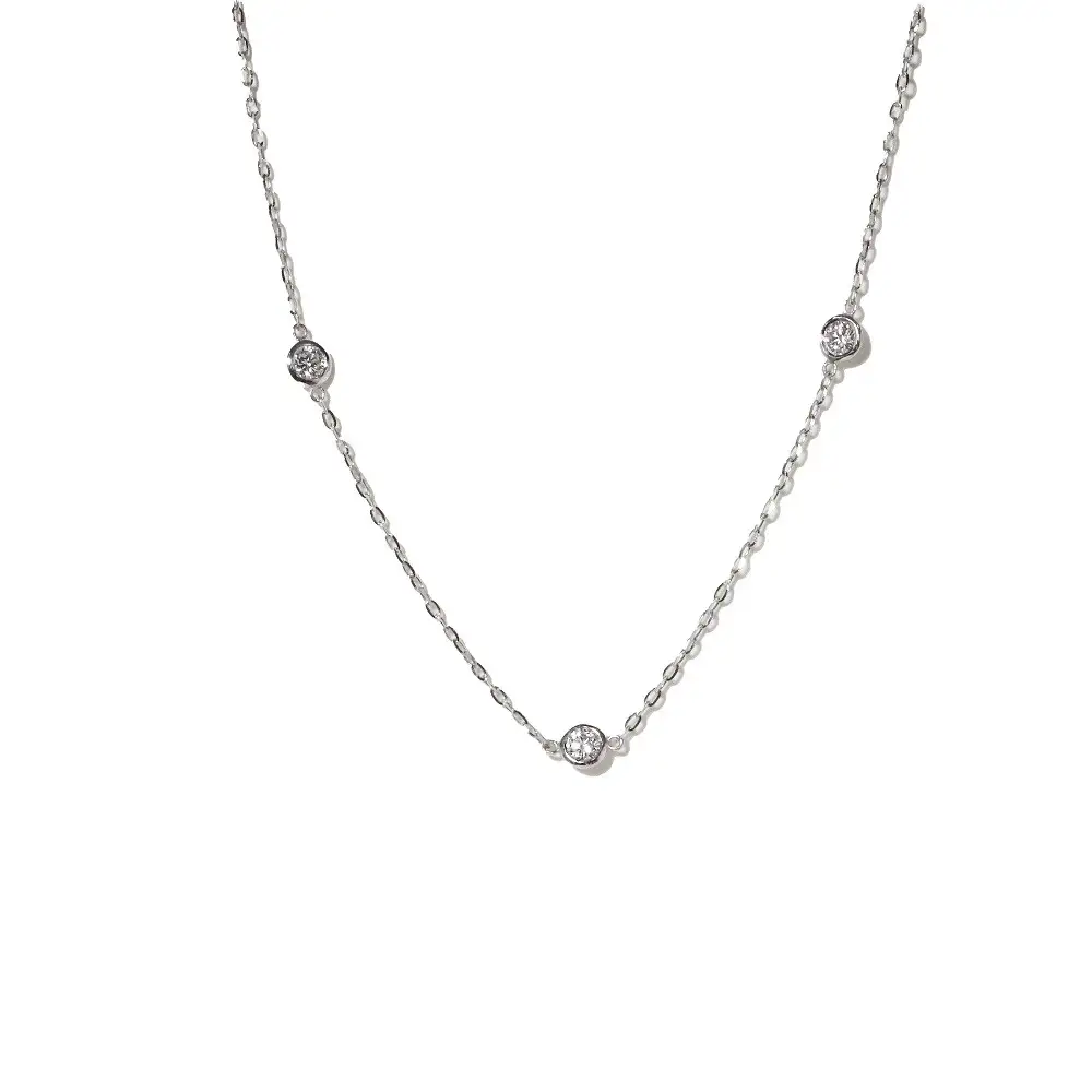 プラチナ 0.30ct ダイヤモンドステーションネックレス 山梨県 甲斐市 BQ-196