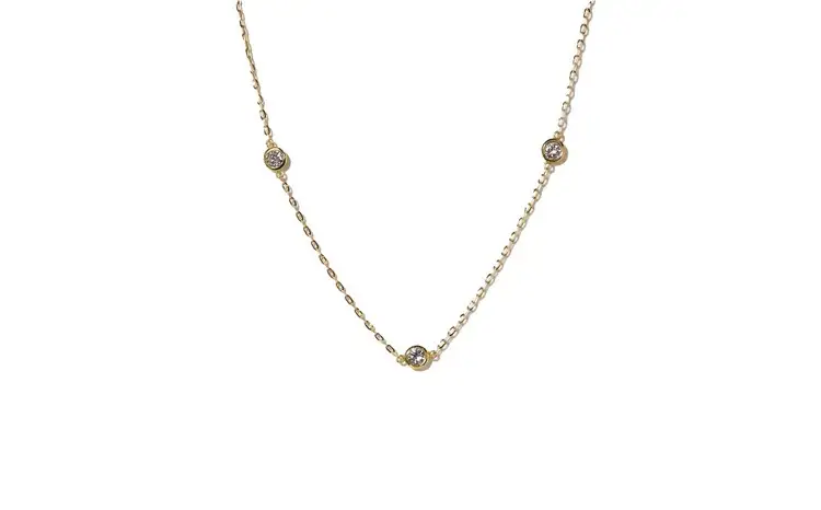 K10 0.30ct ダイヤモンドステーションネックレス 山梨県甲斐市 BQ-198