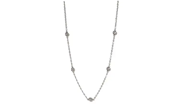 プラチナ 0.55ct ダイヤモンドステーションネックレス 山梨県甲斐市 BQ-199