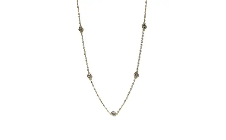 K18 0.55ct ダイヤモンドステーションネックレス 山梨県 甲斐市 BQ-200
