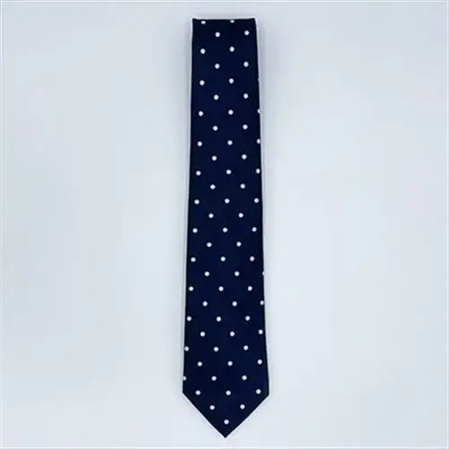 【訳あり・在庫限り】京丹後シルクネクタイ(ネイビー・ドット)_装飾品・工芸品 ネクタイ・ベルト 服飾小物 _【1073260】