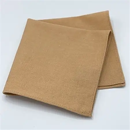 クラバットユキジ製　デニムポケットチーフ(濃ベージュレントイエロー)_装飾品・工芸品  服飾小物 _【1084663】