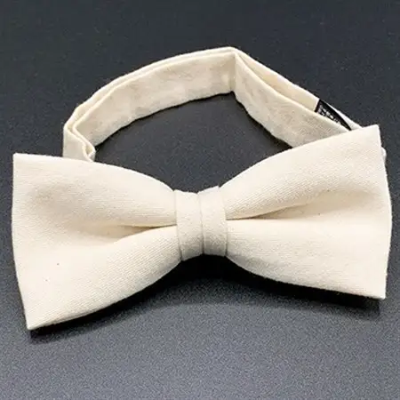 クラバットユキジ製　デニム蝶ネクタイ(ミルキーホワイト)_装飾品・工芸品 ネクタイ・ベルト 服飾小物 _【1095858】