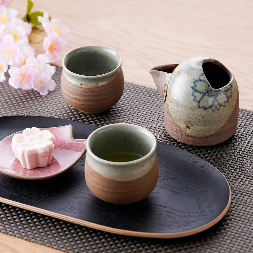 【波佐見焼】桜絵 茶器セット 急須・湯呑【工房風】[EF10]