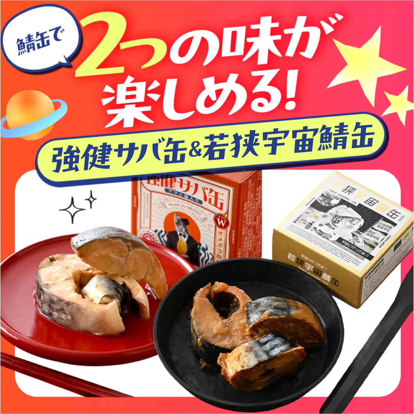若狭宇宙鯖缶＆強健サバ缶アマニ油入り 食べ比べ8缶セット / サバ缶 鯖缶 宇宙日本食 アマニ油 オメガ3 保存食 小浜市 / 福井缶詰[BFAB081]