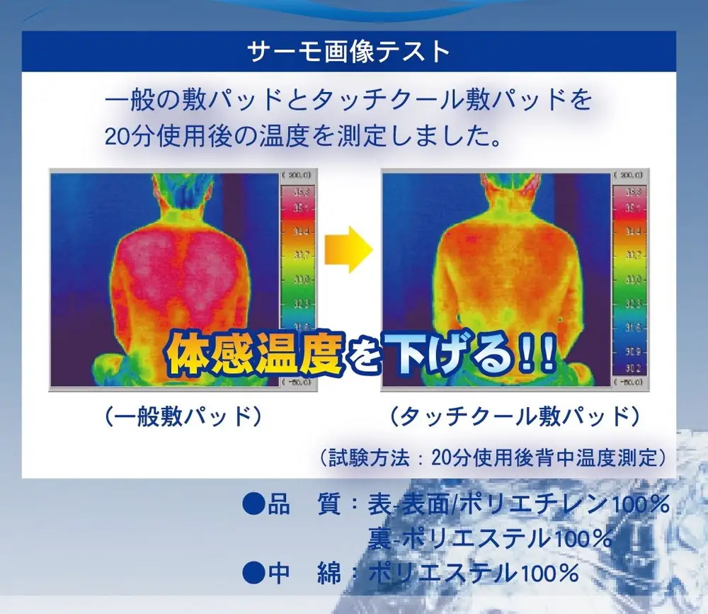 【夏の一押し】 接触冷感 タッチクール 敷パッド 1枚 【シングル】100×205cm ブルー SN-0712PS