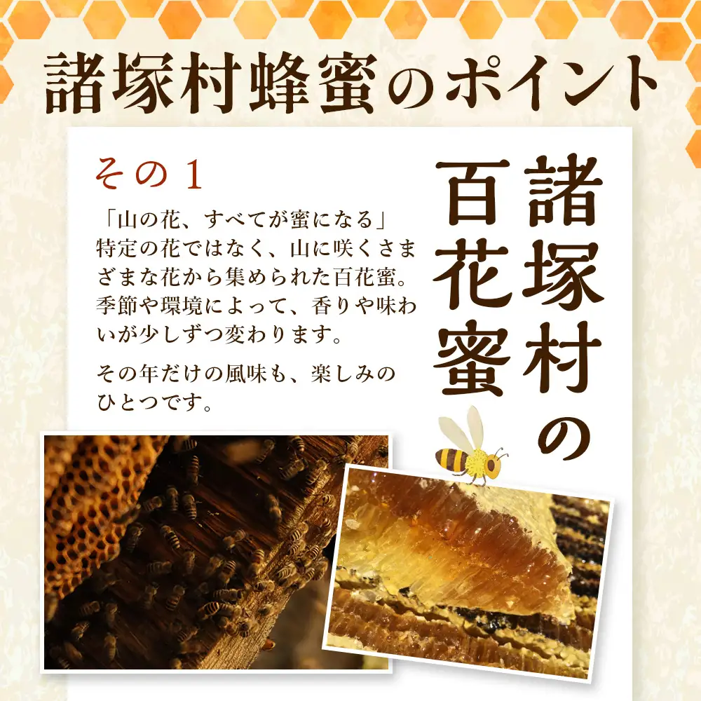はちみつ 山の蜜 400g×1本 冷蔵｜国産 蜂蜜 百花蜜 ニホンミツバチ 希少 自然養蜂 瓶 もろっこはうす 宮崎県 諸塚村 MO-02