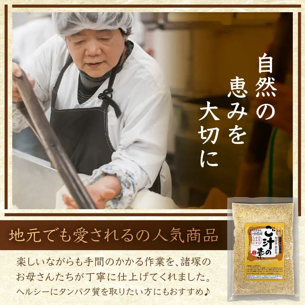 ご汁の素 100g×5P 常温｜呉汁 みそ汁 大豆 大豆ペースト 味噌汁 栄養 郷土料理 ローカルフード タンパク質 ビタミン 食物繊維 手作り もろっこはうす 宮崎県 諸塚村 MO-41