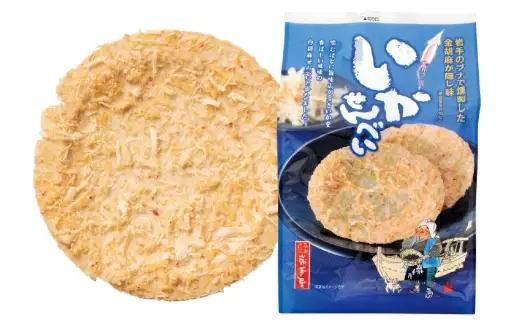 巖手屋 いかせんべい 6枚 × 3袋 ／ お菓子 菓子 おかし 南部せんべい おつまみ 和菓子 おやつ 煎餅 せんべい いか 金胡麻 ブナの木 鰹節 さきいか