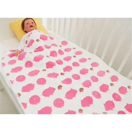nordic+japan　ベビー毛布 70×100cm　ブタ・ピンク【1051169】