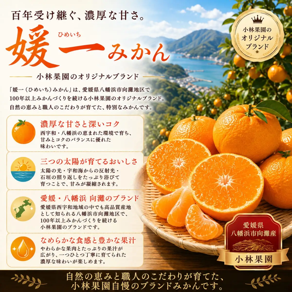 【先行受付】「日の丸みかん」と同産地!!聖ちゃんの「媛一みかん」2Lサイズ  約7.5kg【C39-14】【配送不可地域：離島】【1491362】 YWTF006
