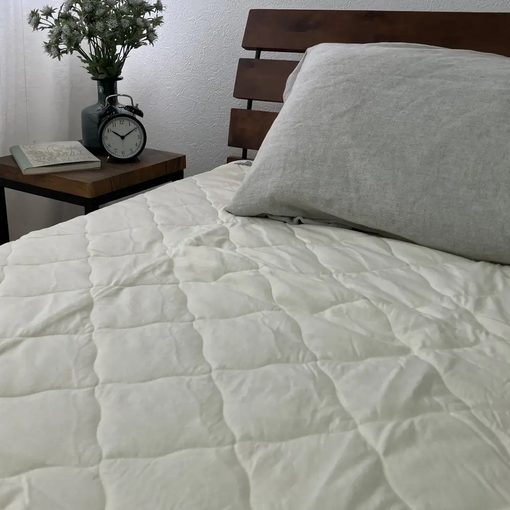 【訳あり 数量限定】消臭わた入り ガーゼプリント 敷パッド 1枚 【クイーン】160×205cm ベージュ SH-3008PQ