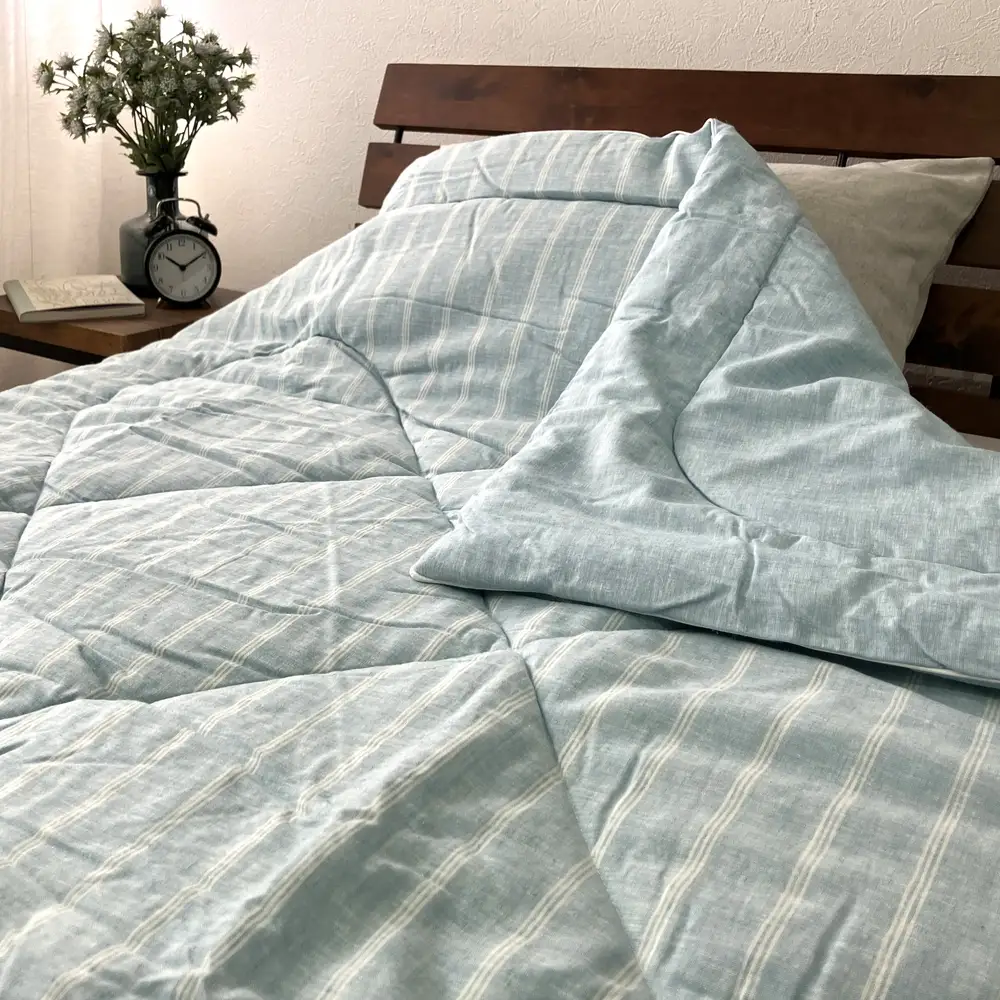【訳あり 数量限定】クール フレンチリネン 肌布団【シングル】 1枚 140×190cm ブルー SH-3641