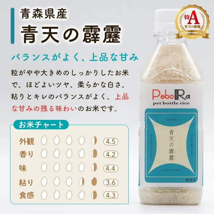 青森県産米6本食べ比べセット( 無洗米 /300g(2合)×6本) 青天の霹靂 まっしぐら はれわたり 白米 お米 ごはん コメ こめ 小分け 個包装 【PEBORA】【ms08-06】