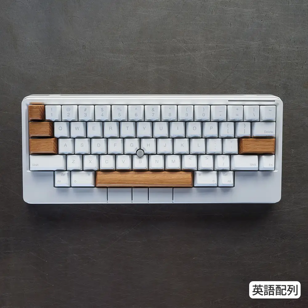 HHKB Studio専用 木製キートップ 英語配列 オーク ／ HHKB Studio キートップ 木製キーボード オーク 無垢材 キーキャップ 木目 デザイン カスタムキーボード 静音タイピング 打鍵音改善 タイピング快適化 手触り ナチュラル素材 デスク環境 おしゃれガジェット 日本製 精密加工 ハンドメイド 経年変化 広島県 No.1231-01