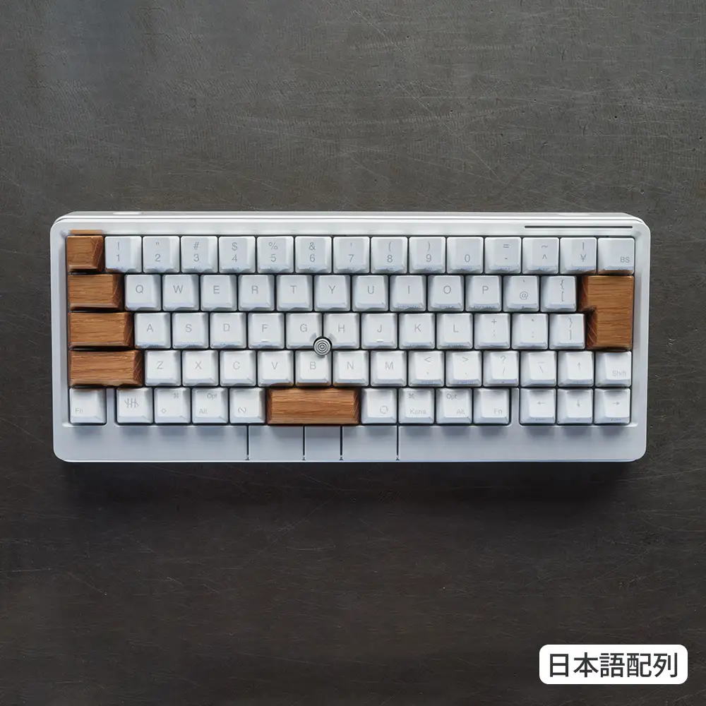 HHKB Studio専用 木製キートップ 日本語配列 オーク ／ HHKB Studio キートップ 木製キーボード オーク 無垢材 キーキャップ 木目 デザイン カスタムキーボード 静音タイピング 打鍵音改善 タイピング快適化 手触り ナチュラル素材 デスク環境 おしゃれガジェット 日本製 精密加工 ハンドメイド 経年変化 広島県 No.1231-02