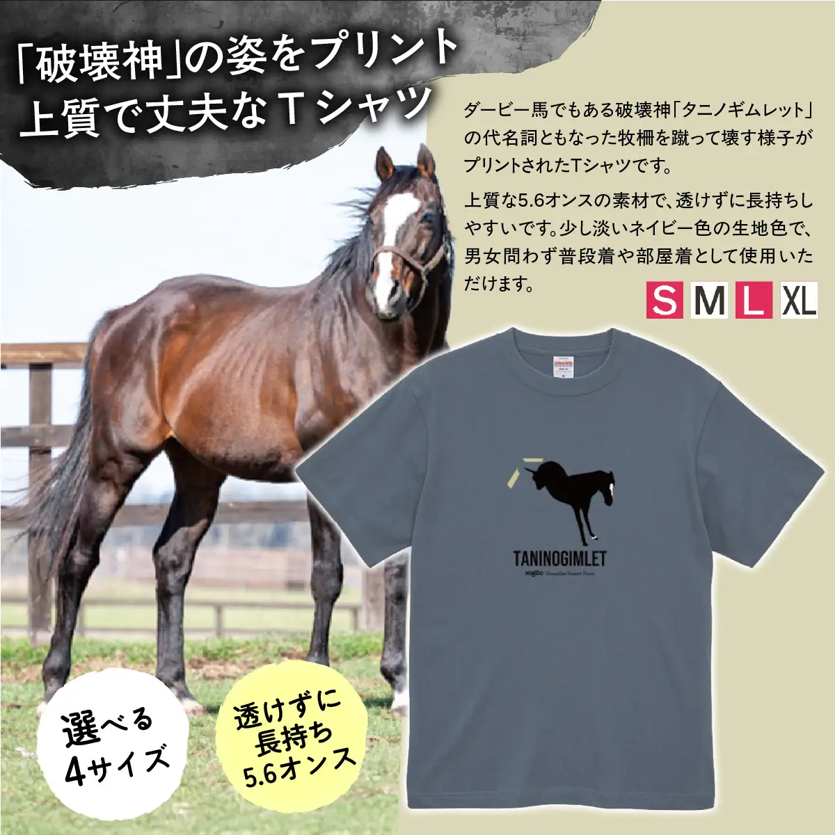 【TVで紹介！ 】【破壊神タニノギムレット】（ヘイジーネイビー）Ｔシャツ 選べる４サイズ【Ｌ】 BRTV104-3