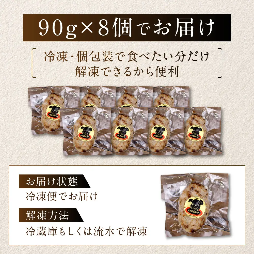 【焼肉金城】石垣島アグー豚ハンバーグ8個セット